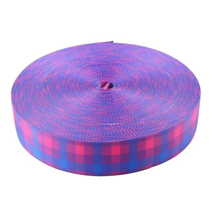 2 Inch Picture Quality Polyester Webbing Bisexual Pride Plaid