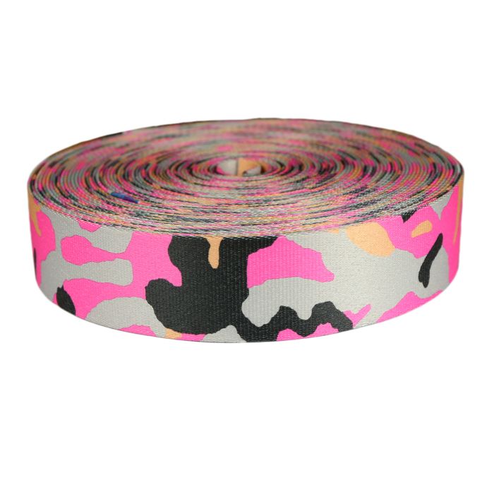 2 Inch Picture Quality Polyester Webbing Camouflage Pink