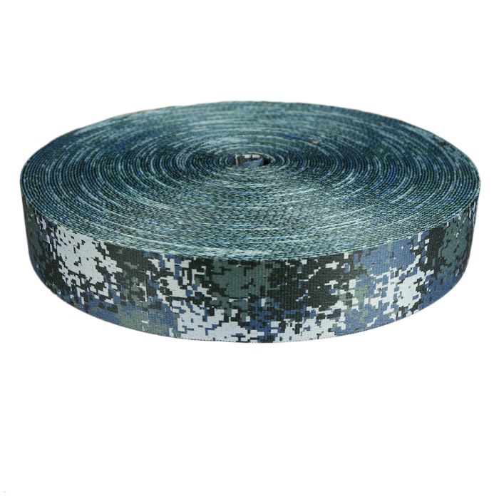 2 Inch Picture Quality Polyester Webbing Camouflage Digital Blue