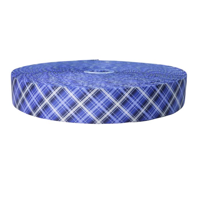 2 Inch Picture Quality Polyester Webbing Blue Plaid