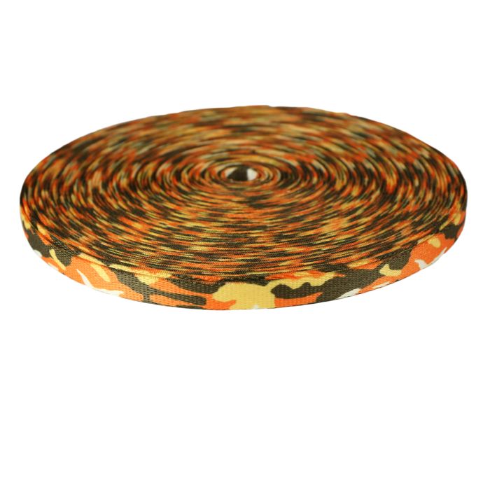 3/4 Inch Picture Quality Polyester Webbing Camouflage Autumn