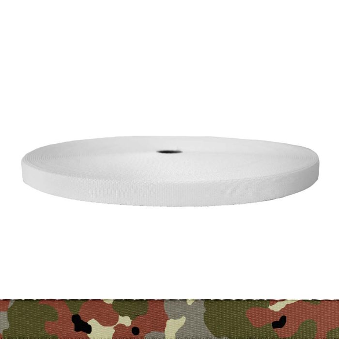 3/4 Inch Picture Quality Polyester Webbing Camouflage Flecktarn
