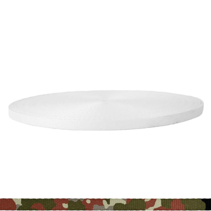 3/8 Inch Picture Quality Polyester Webbing Camouflage Flecktarn