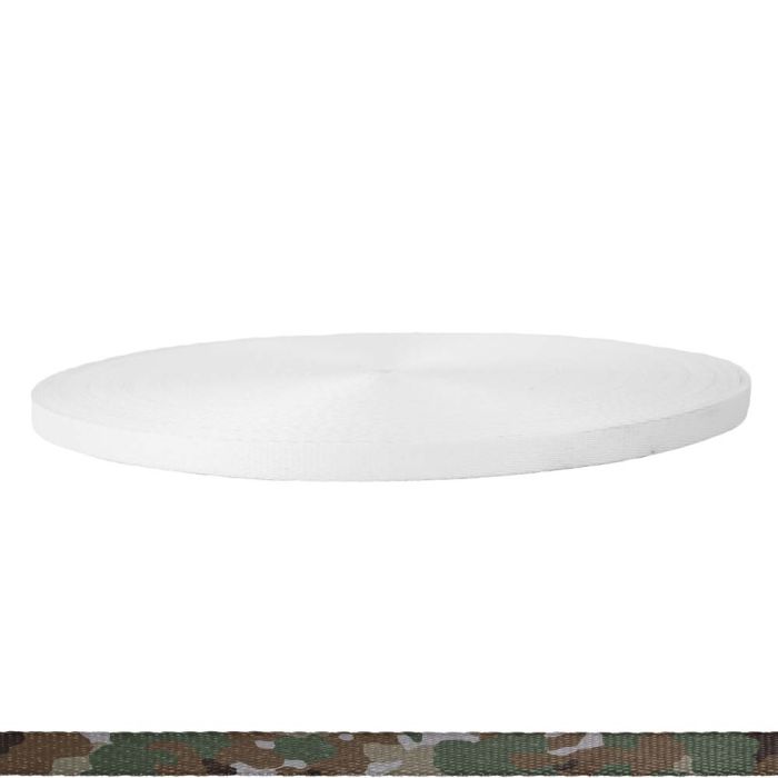 3/8 Inch Picture Quality Polyester Webbing Camouflage Quadra