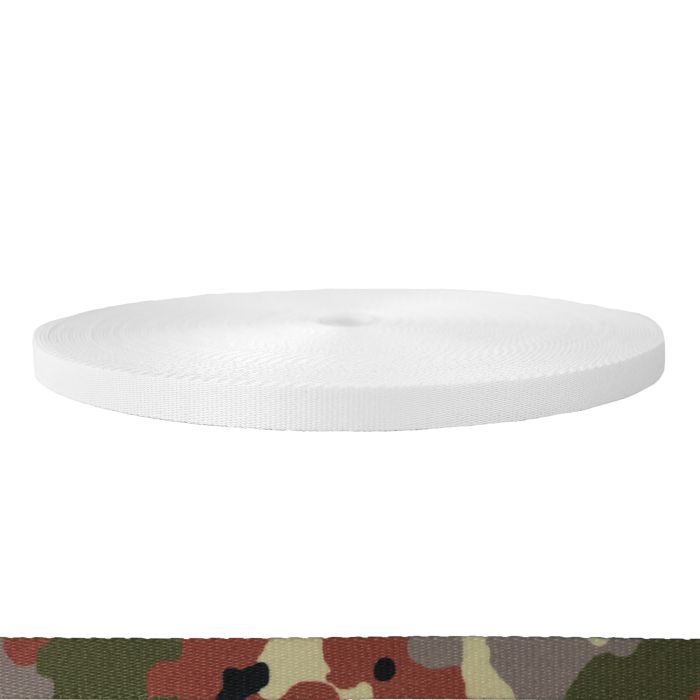 5/8 Inch Picture Quality Polyester Webbing Camouflage Flecktarn