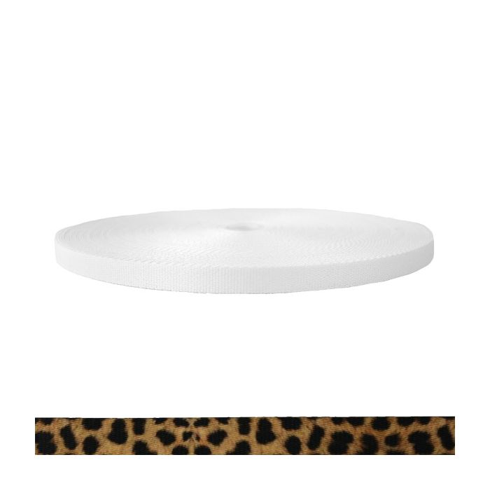 5/8 Inch Picture Quality Polyester Webbing Leopard
