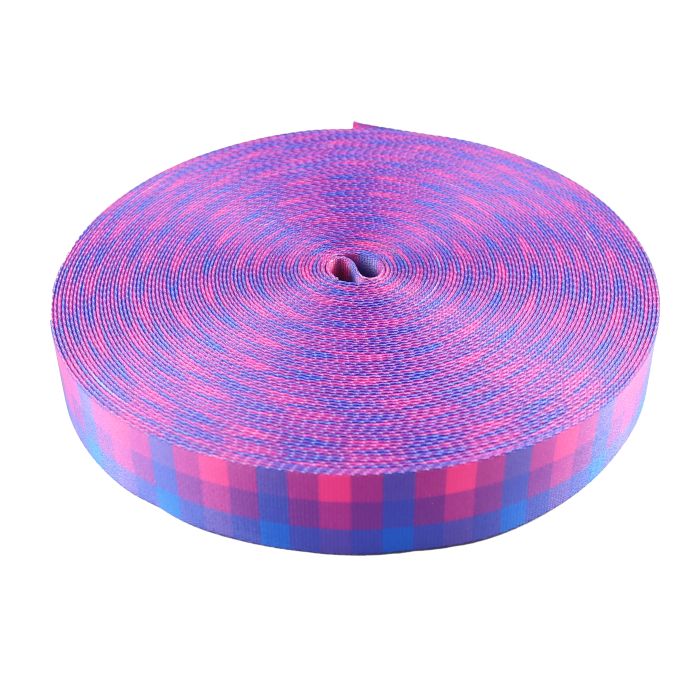 1-1/2 Inch Picture Quality Polyester Webbing Bisexual Pride Plaid