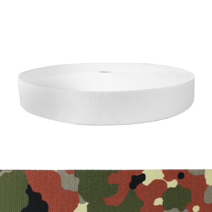 1-1/2 Inch Picture Quality Polyester Webbing Camouflage Flecktarn