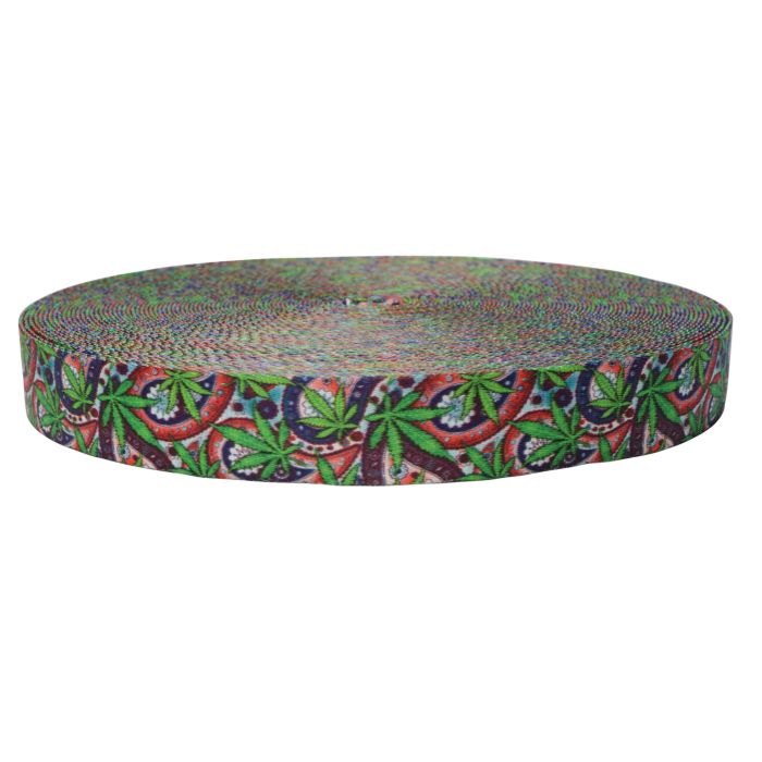 1-1/2 Inch Picture Quality Polyester Webbing Nu Canna Vintage Paisley