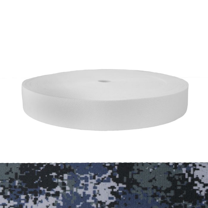 1-3/4 Inch Picture Quality Polyester Webbing Camouflage Digital Blue