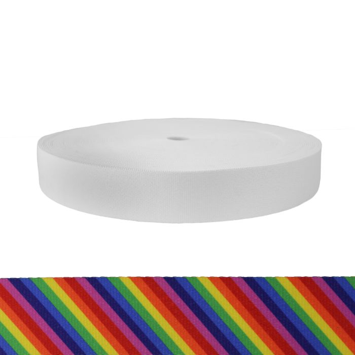1-3/4 Inch Picture Quality Polyester Webbing Rainbow Stripe