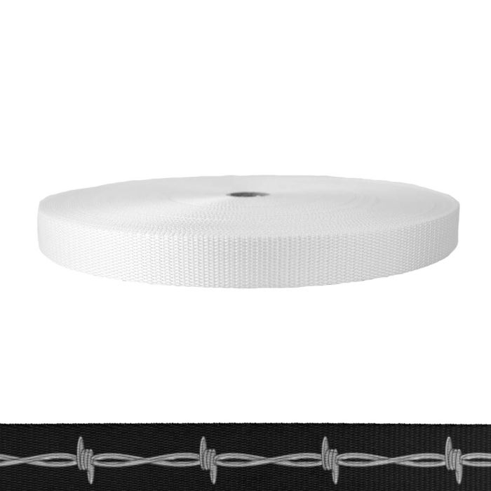 1 Inch Utility Polyester Webbing Barbed Wire: Silver