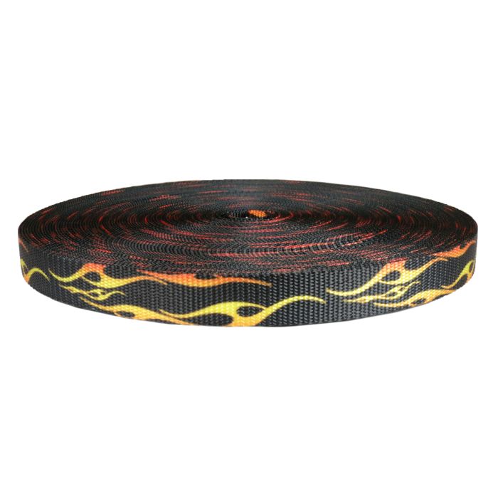 1 Inch Utility Polyester Webbing Hot Rod Flames