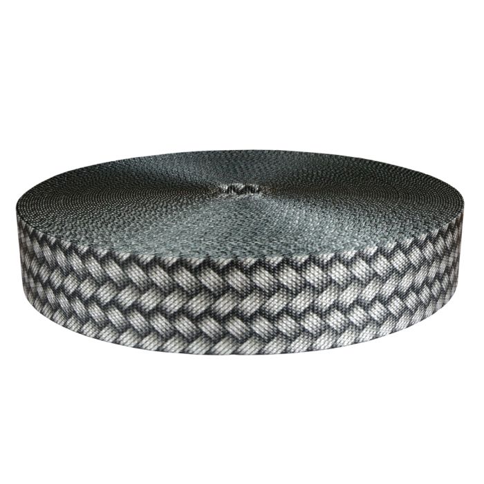 2 Inch Utility Polyester Webbing Metal Weave - Silver