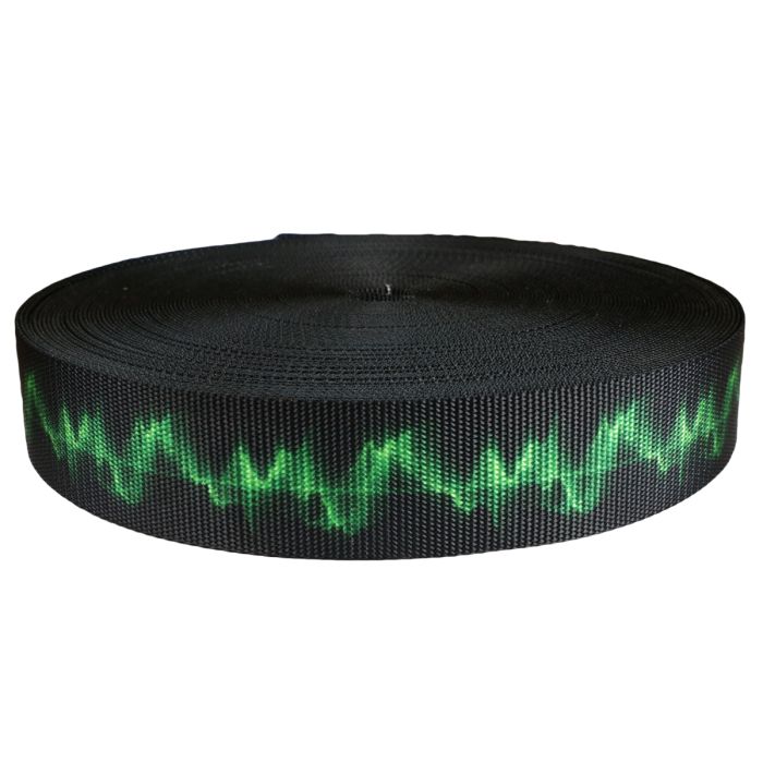 2 Inch Utility Polyester Webbing Wave Green