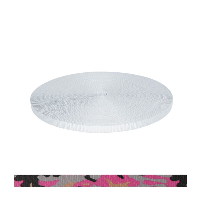 1/2 Inch Utility Polyester Webbing Camouflage Pink