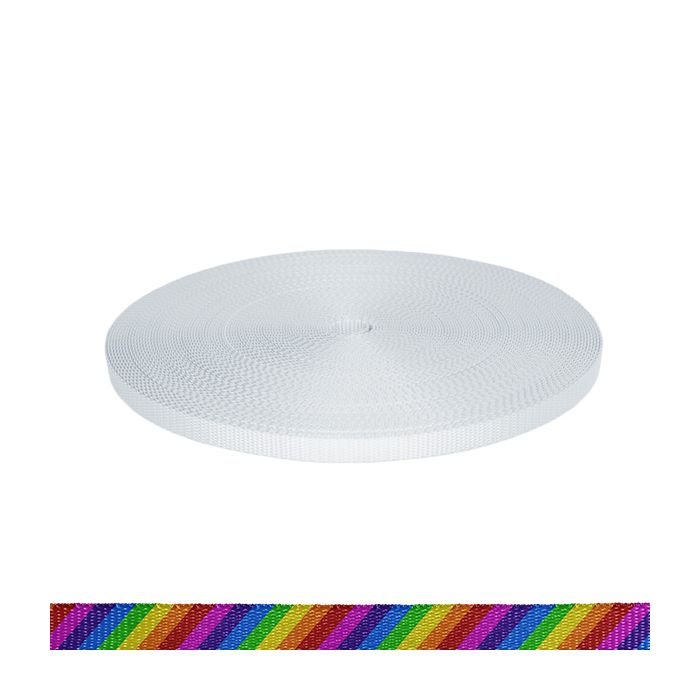 1/2 Inch Utility Polyester Webbing Rainbow Stripe