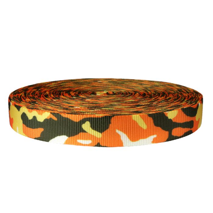 1-1/2 Inch Utility Polyester Webbing Camouflage Autumn