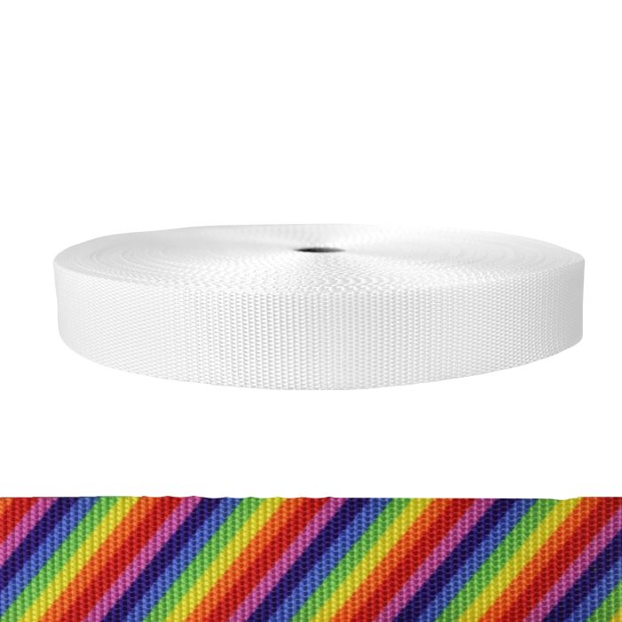 1-1/2 Inch Utility Polyester Webbing Rainbow Stripe