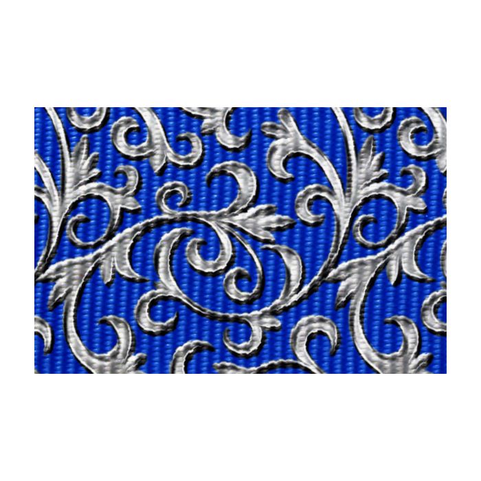 1 Inch Blue Filigree Polyester Ribbon