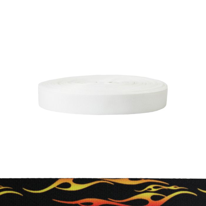 1 Inch Polyester Ribbon Hot Rod Flames
