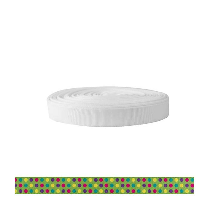3/4 Inch Polyester Ribbon Candy Dots
