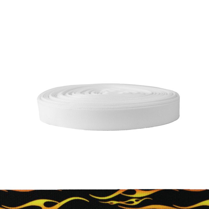 3/4 Inch Polyester Ribbon Hot Rod Flames