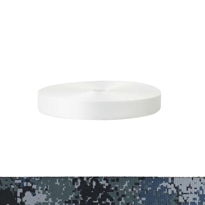 1 Inch Polyester Satin Camouflage Digital Blue