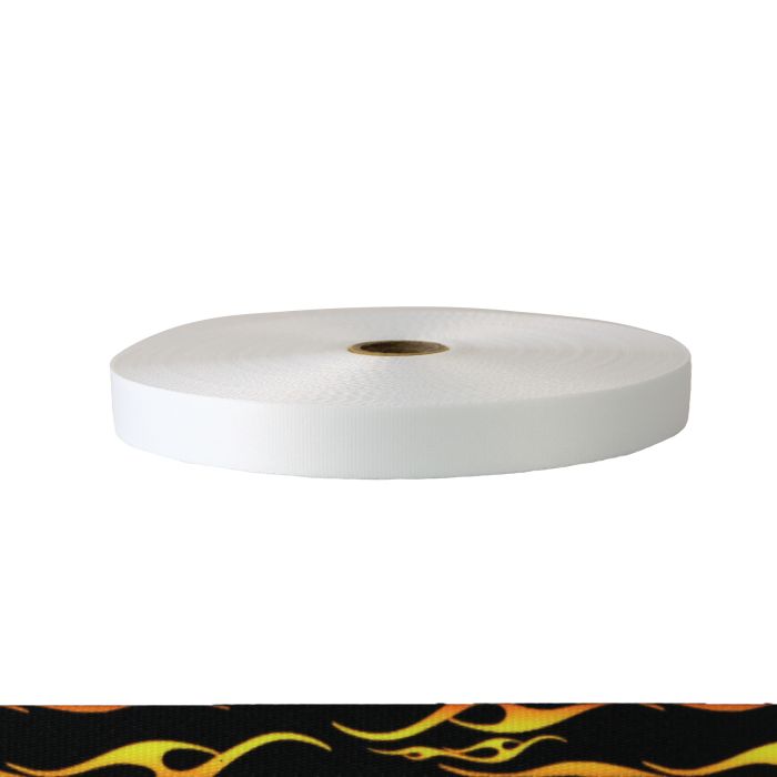 3/4 Inch Polyester Satin Hot Rod Flames