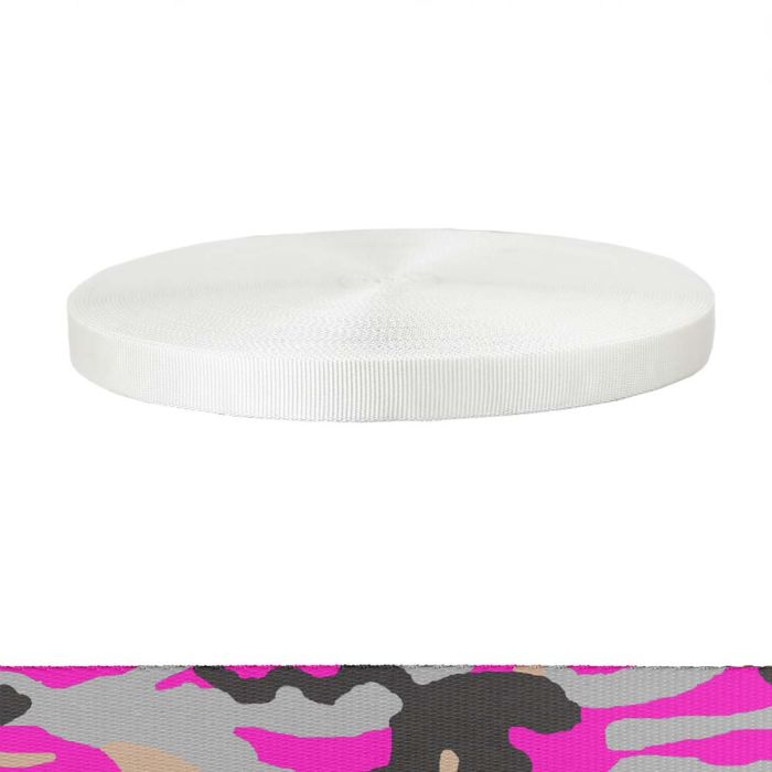 1 Inch Tubular Polyester Camouflage Pink