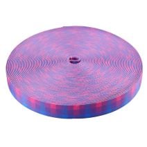 1 Inch Picture Quality Polyester Webbing Bisexual Pride Plaid