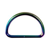 2 Inch Metal D-Ring Rainbow Plated