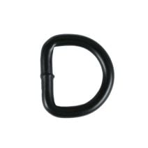 3/4 Inch Black Plated Metal D-Ring