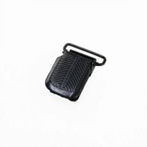 1 1/2 Inch Herringbone Black Plated Metal Suspender Clip