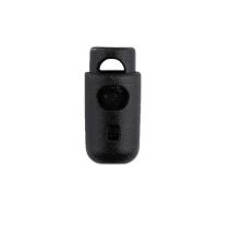 Black Round Barrel Style Plastic Cord Lock