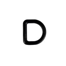 3/4 Inch Plastic D-Ring Squared Black