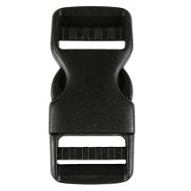 1 Inch Plastic Side Release Buckle Double Adjust Black