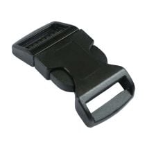1 Inch Plastic Side Release Buckle Single Adjust Contoured Black