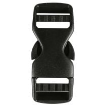 3/4 Inch Plastic Side Release Buckle Double Adjust Black
