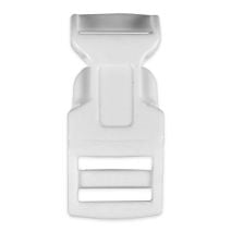 5/8 Inch Plastic Side Release Buckle Single Adjust Contoured White