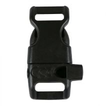 1/2 Inch Plastic Whistle Side Release Buckle No Adjust Contoured Black