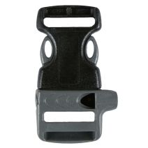 3/4 Inch Plastic Whistle Side Release Buckle Single Adjust Black and Gray