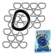 1 Inch Black Plated Metal Heavywire D-Rings, 25 Pack