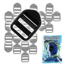1 Inch Black Plastic Strap Adjusters, Single Adjust, 25 Pack