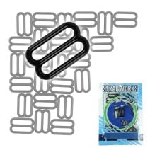 1 Inch Black Plated Rounded Metal Slides, 25 Pack