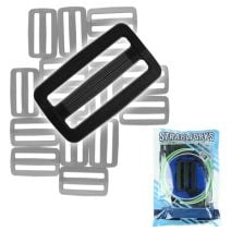 2 Inch Black Plastic Slides, 25 Pack