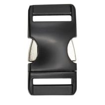 1 Inch Clearance Aluminum Side Release Buckle No Adjust Black Plated
