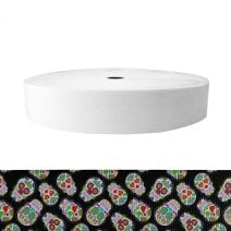 2 Inch Sublimated Elastic Sugar Skulls Black