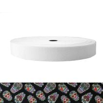 1-1/2 Inch Sublimated Elastic Sugar Skulls Black
