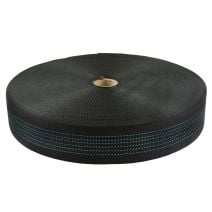 2 Inch Tubular Nylon Black with Blue Tracer
